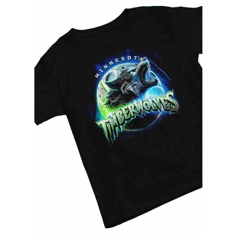 Minnesota Timberwolves T Shirt Black Adultβ Unisex Short Sleeve Medium
